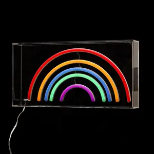 2023 12v New Acrylic Illuminated Logo Neon Advertisement Light color picture frame Boxs Case for Coffee Bars Pub