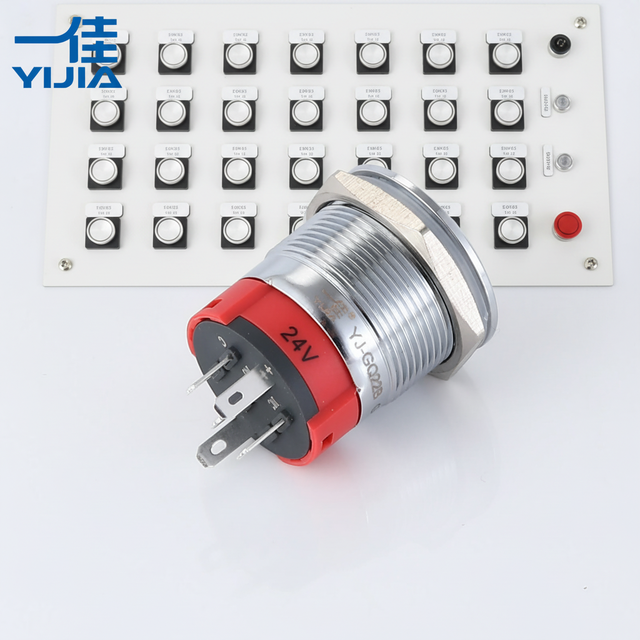 GQ22BF-E 22MM Illuminated Stainless Steel SPDT Flat Push Button Switch 1NO1NC Latching IP65 Waterproof CCC CE TUV Factory