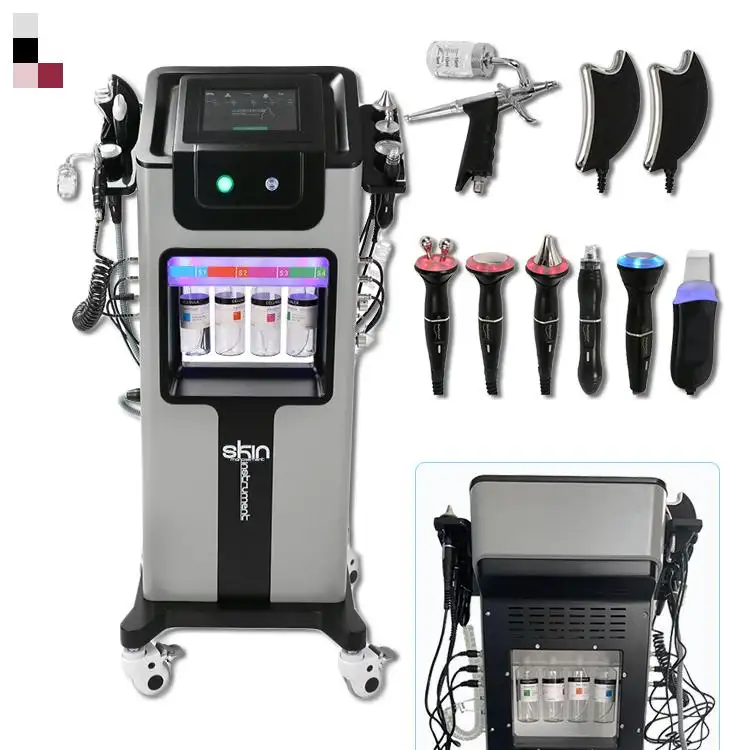9 in 1 Microdermabrasion Hydro Dermabrasion Oxygen Therapy Deep Cleaning Facial Machine For Beauty Salon
