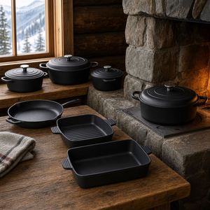 Ensemble de casseroles et poêles en fonte émaillée compatible avec tous les types de cuisinières, pour une variété de situations culinaires à la maison - Product Image 3