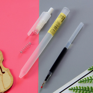 Stylo gel Liu Yuanjin, pointe bille 0,5 mm, encre noire, fermeture à pression, papeterie pour étudiants et bureaux - Product Image 1