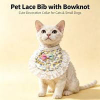 Bavoir en dentelle pour animaux de compagnie avec nœud, Bandana de luxe pour chien et chat, Accessoires de cou pour animaux de compagnie pour séances photo, Vente en gros
