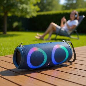 For <b>Speaker</b> Blue Wireless Portable Stereo Bass with RGB <b>LED</b> Light Plastic Outdoor Use - Product Image 3