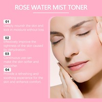 Spray d'eau de rose personnalisé à l'acide hyaluronique 250 ml, éclaircissant, hydratant, apaisant, convient à tous les types de peau, format voyage, pour le maquillage quotidien