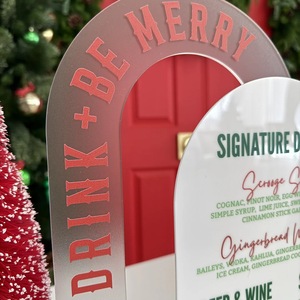 Honey And Sweetness Acrylic Bar Menu <b>Card</b> 30x20cm Christmas Holiday Party <b>Table</b> Decoration With UV Print Design - Product Image 4