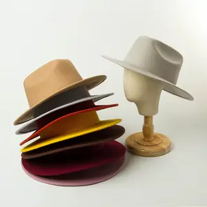 고품질 단색 일반 모피 페도라 모자 도매
