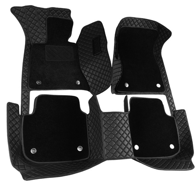 Swdnoy Custom Luxury Leather Waterproof 5D 5MM Thick 4-Piece Full Set Car Floor Mats Diamond-Stitch Pattern for MARK