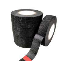 Ruban de tissu en tissu acrylique simple face Faisceau de câblage noir Ruban de câble électrique Sensible à la pression pour une installation facile