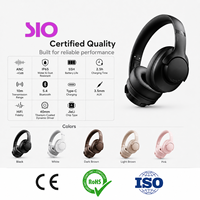 Casque sans fil Jerry Chip ANC -43dB 55H d'autonomie IP65 étanche 5.4 pour voyage, maison, bureau, casque supra-auriculaire sans fil
