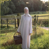 Abaya musulmane Willson 2026, nouveau style, tissu en lin modeste, manches larges et col, robe Abaya pour tenue