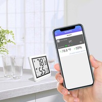 Sigmawit BLE Thermo Hygrometer 50m Work Range Temperature Sensor Humidity Sensor Digital Clock with Temperature and Humidity