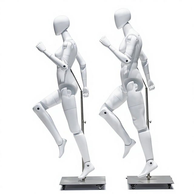 Static Robot Movement Unisex Running Full-body Joint-movable FRP Material Dummy Clothing Model for Apparel Display