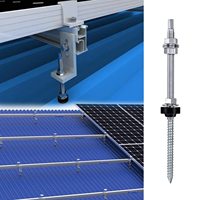 Système de montage solaire pour toit métallique, pieds en L, avec boulon de suspension