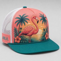 Casquette Trucker Vintage à 5 Panneaux avec Impression High Crown, Visière en Mousse et Dos en Maille, Style West Coast Chicano Streetwear Urbain, Vente en Gros