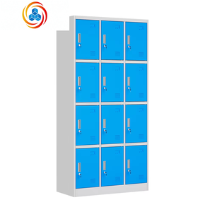 Casier de rangement en acier à 12 portes, structure KD, armoire métallique pour chaussures, armoire à vêtements en fer, casier à casques avec serrure à clé - Product Image 4