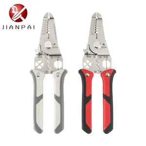 JIANPAI New Design Stainless Steel Wire Cutter Tools Cable Pliers Wire Stripper With Rubber Handle