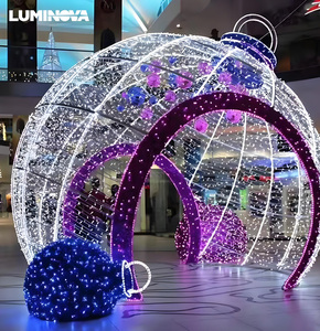 Chất lượng cao không thấm nước ngoài trời LED vòm đèn lớn <span class=keywords><strong>3D</strong></span> hình cầu Motif giáng sinh năm mới trang trí cho ngày Valentine - Product Image 1