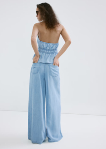 Quiet Luxury Women Denim Two Piece Set Minimalist Resort <strong>Outfit</strong> OEM Manufacturer - Product Image 2