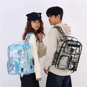 Unisex Clear <b>Backpacks</b> <b>Waterproof</b> Transparent PVC <b>School</b> Bags Large Capacity College Students PVC Bags - Product Image 6