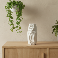 Vase en porcelaine nordique créatif ARM LVG avec glaçure peinte, récipient floral en céramique blanche, conteneur design pour la décoration de bureau et de la maison