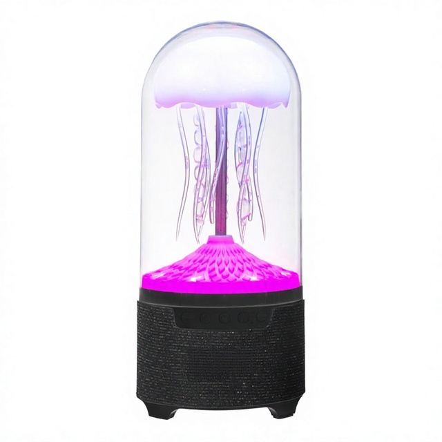 Jellyfish Design Wireless Speaker with RGB Colorful Night Light Creative Desktop Lamp Bluetooth Speaker for Bedroom Gift