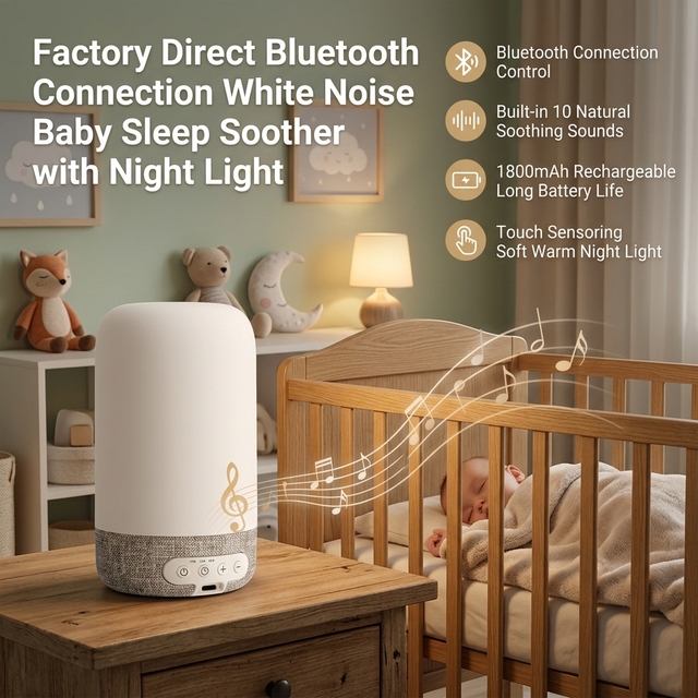 Portable Rechargeable 1800mAh White Noise Sound Machine 10 Sounds Night Healing Emotion Stress Relief BT Speaker Baby Sleep Aid