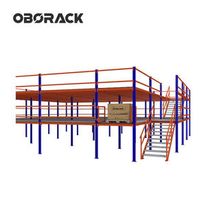 조절 가능한 고하중 강철 메자닌 2층 창고 랙 다층 내구성 녹 방지 선반 수납 다락 - Product Image 1