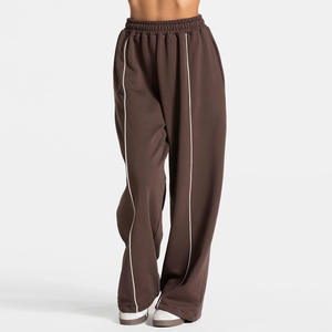 OEM Custom Oversized Fit Wide Leg Jogger Cotton Fleece Women's Sweatpants Women's <b>Pants</b> & Trousers - Product Image 1