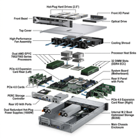Serveur Rack PowerEdge R7525 de Haute Qualité avec 2 Processeurs AMD EPYC de 3ème Génération pour Big Data et Cloud Computing