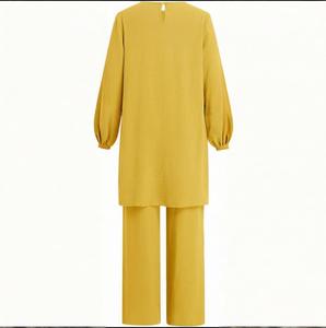 Hồi Giáo Hồi Giáo Phong Cách Điều Dưỡng Tẩy Tế Bào Chết Phù Hợp Với Dài Tay Áo Tẩy Tế Bào Chết Abaya Tops Lỏng Rộng Quần Chân Trang Phục Cho Phụ Nữ - Product Image 2