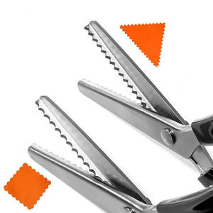 9インチ工業用/DIYステンレス鋼ピンキングシアージグザグカット鋸歯状ミシンはさみハンドレース円形アーク波はさみ - Product Image 3