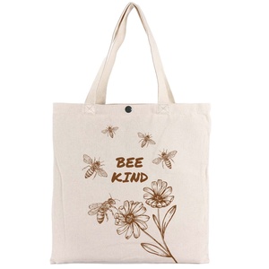 Túi Tote Vải Bố Dày Siêu Lớn Chất Lượng Cao Cấp Có Thể Tùy Chỉnh Họa Tiết Ong Dễ Thương Thân Thiện Với Môi Trường Kèm Giao Hàng Miễn Phí - Product Image 1