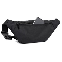 Sac banane imperméable en polyester pour homme avec fermeture éclair, pochette de ceinture rayée pour activités de plein air, course à pied et usage quotidien