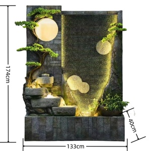 Mur <span class=keywords><strong>de</strong></span> cascade en résine, écran d'entrée à eau courante, rocaille, fontaine, aménagement paysager <span class=keywords><strong>de</strong></span> <span class=keywords><strong>jardin</strong></span> extérieur, <span class=keywords><strong>bassin</strong></span> à poissons - Product Image 3