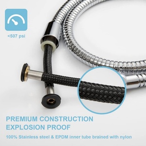 Leakproof and Anti-Kink G1/2" Universal Standard Fitting High Pressure Resistance Stainless Steel Replacement Shower Hose <b>Set</b> - Product Image 2