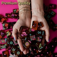 Woodland Mahjong Society Joy Tiles Tortoise Shell Monocouche Acrylique Personnalisé Gravé 160 American Mahjong Tiles Set
