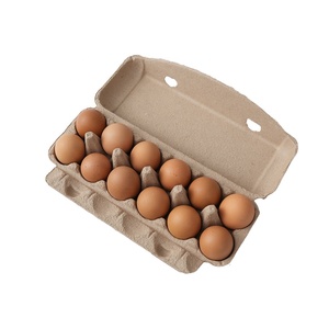 Custom 12 <strong>Cells</strong> Natural Color Paper Pulp <strong>Eggs</strong> Packaging Boxes Carton Tray - Product Image 5