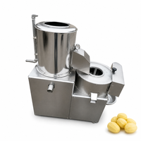 Damatic Multifunctionele Automatische RVS Aardappel- en Wortelschiller, Reinigings-, Snij- en Schilmachine