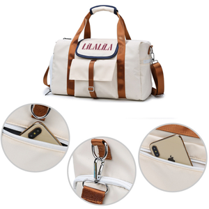 Women's Fashionable Expandable Oxford Duffel Gym Tote Bag Large Waterproof Weekender Carry-on Overnight Bags with Zipper Closure - Product Image 5