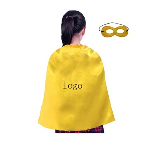 Vente en gros de super-héros <span class=keywords><strong>monocouche</strong></span> Cape noire et masque ensembles enfants Halloween Cosplay Costume robe de soirée - Product Image 4