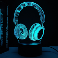 Lampu meja game animasi kartun, lampu malam dengan Remote Control pola Anime seni 3D