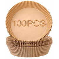 100 pièces/boîte jetables graisse étanche à l'eau antiadhésif carré parchemin Air friteuse papier doublures pour micro-ondes