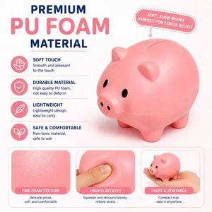 Custom PU Foam Pig Stress Relief Toy Soft Slow Rebound Squeeze Piggy Bank Shape Promotional <b>Gift</b> Custom Logo Silk Screen Printed - Product Image 2