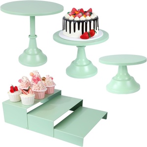 ชุดที่วางแสดงเค้กโลหะแบบทันสมัยจำนวน6ชิ้นพร้อมถาดขนมหวานสำหรับคัพเค้กปาร์ตี้อุปกรณ์สำหรับวางเค้ก - Product Image 2