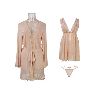 Vestido sexy de talla grande para mujer, pijama de encaje de malla, camisón, ropa de casa, traje 173 - Product Image 5