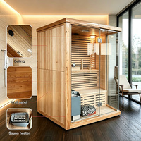 Sauna Listrik Hemlock Modern Langsung dari Pabrik, Uap Kering, 2-4 Orang, Villa Sauna Spa, Ruang Sauna Relaksasi