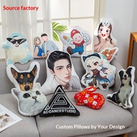 Coussin photo personnalisé en forme d'animal avec logo d'entreprise, en polyester et rembourrage en coton PP