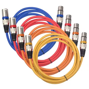 สายไมโครโฟนชาย-หญิง Aux พร้อมสายไมโครโฟน Xlr 3pin สาย Xlr สีสันสดใสสำหรับต่อเสียง