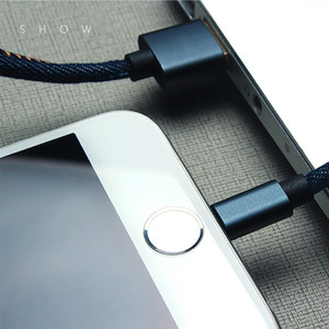 Cable cargador micro usb tipo c para iphone y samsung, muestra gratis, estilo vaquero, núcleo de cobre, carga rápida - Product Image 4