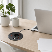 Prise de bureau encastrée fixe 16A 20W à charge rapide Type-C 1-2 ports 3 prises ignifuges